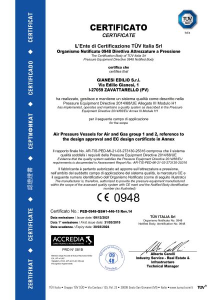 Certificazioni - Chi siamo - Gianesi Edilio S.r.l. - Piacenza